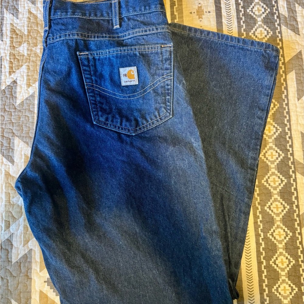4 Pair Bundle - Carhartt FR Relaxed Blue Jeans 36x32 LIKE BRAND NEW